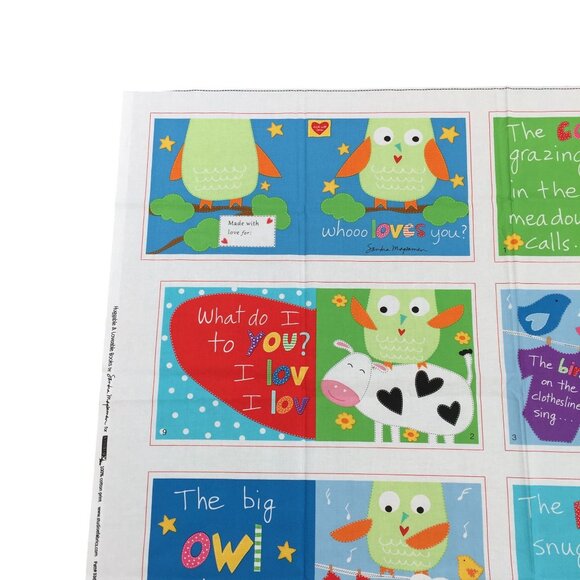 Studio E Huggable & Loveable Whooo Loves You Soft Book Fabric Panel 44x35" - Picture 2 of 10